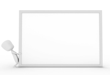 Obraz premium Man Dragging White Board