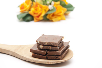 Schokolade auf Kochlöffel