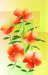 Poster Flowers. Vector illustration. © blina