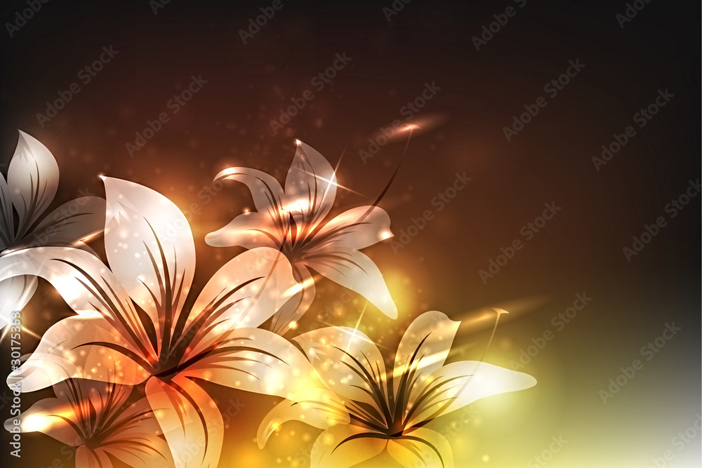 Wall mural Flowers. Vector illustration.