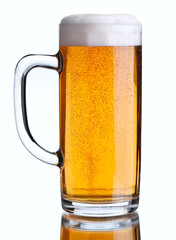 Beer beverage on white