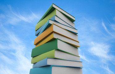 Books and blue sky