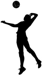 Icona di ragazza che gioca a palla a volo