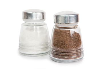 Salt and pepper shaker on a white background
