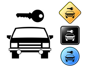 Rental car pictogram and signs