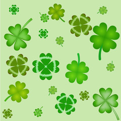 seamless pattern with clover leaves