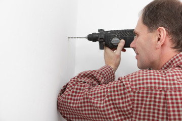 Man with power drill