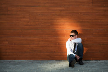 Young businessman in depression © Wrangler