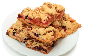 Home baking fruit on white