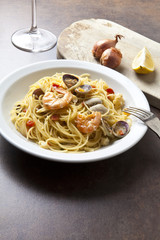 Seafood marinara spaghetti