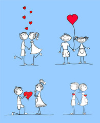 набор влебленных девочки и мальчика