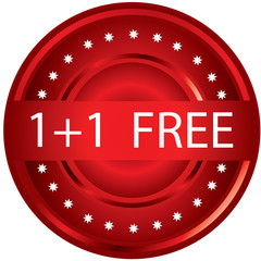 Fototapeta premium 1+1 free stamp - vector
