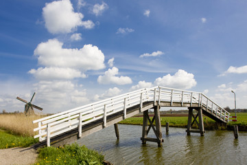 bridge and windmill, Netherlands