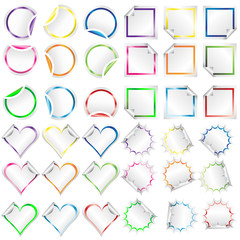 Stickers with colored borders with different shapes