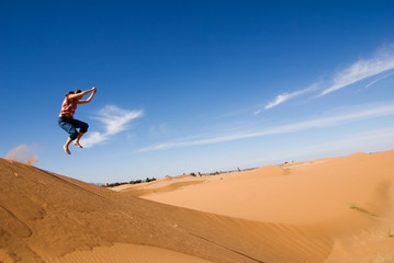 jumping on the Sahara