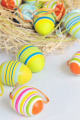 Painted Colorful Easter Eggs