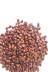 Many brown coffee beans for background