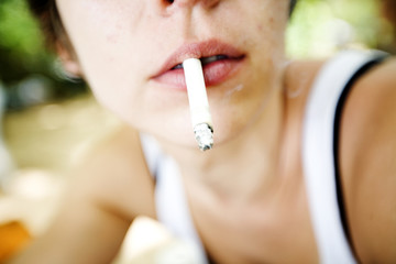woman smoking