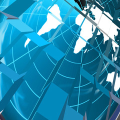 Абстрактный фон, радар в процессе разрушения