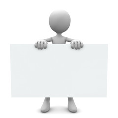 Person holding blank sign