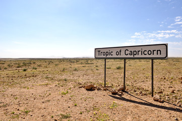 Wendekreis des Steinbocks Tafel in Namibia