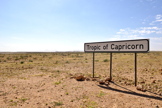 Wendekreis des Steinbocks Tafel in Namibia
