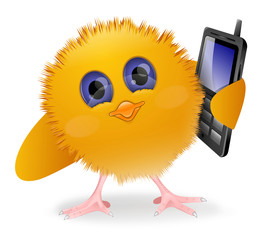 Chick with mobile phone