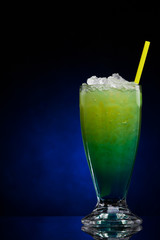 Blue Hawaiian cocktail on a Blue gradient