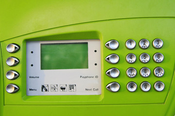 Number button of green telephone