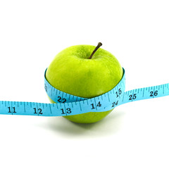 green apple with tape