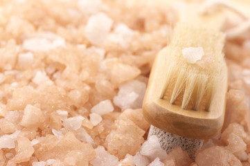 Bath salt and brush