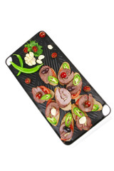 snakes on black grill plate