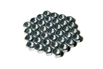 nuts, arranged in the shape of a hexagon