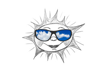 Drawing sun and sunglasses