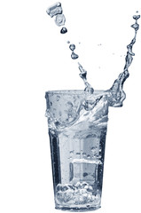 Water splashing out of a glass