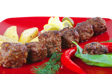 grilled beef meatballs