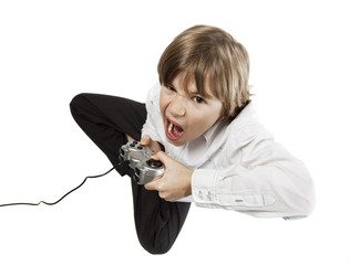 console vidéo manette joystick jeu enfant addiction fou