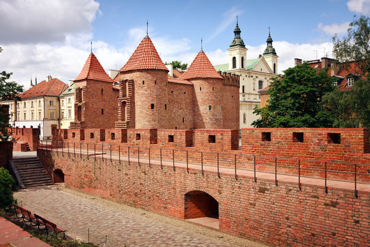 Barbican - Fortified medieval outpost - Warsaw  / Poland
