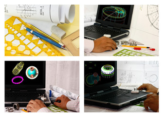 Collage of computer aided design