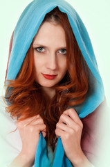 portrait of a beautiful girl in the hood