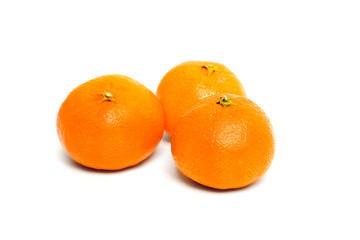 Fresh tangerines isolated on white
