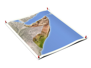 Somalia on unfolded map sheet.