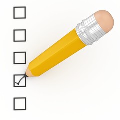 3d crayon with checking list