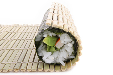 bamboo mat, rolling sushi maki