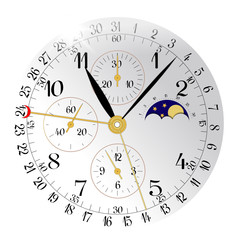 Naklejka premium Uhrzeit & Mond