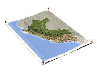Peru on unfolded map sheet.
