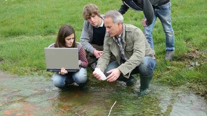 Teenagers in environmental professional training