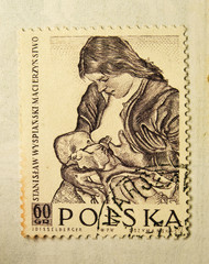 Poland Commemorative Stamp - Mother Breastfeeding