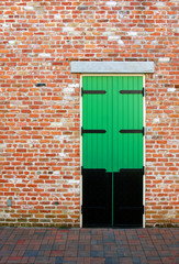 Green Door in a Brick Wall