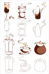 vector coffee elements set